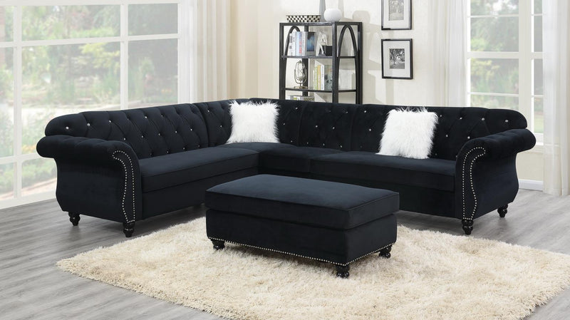 BLACK 3 PC SECTIONAL