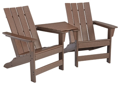 2 Adirondack Chairs with Tete-A-Tete Table Connector