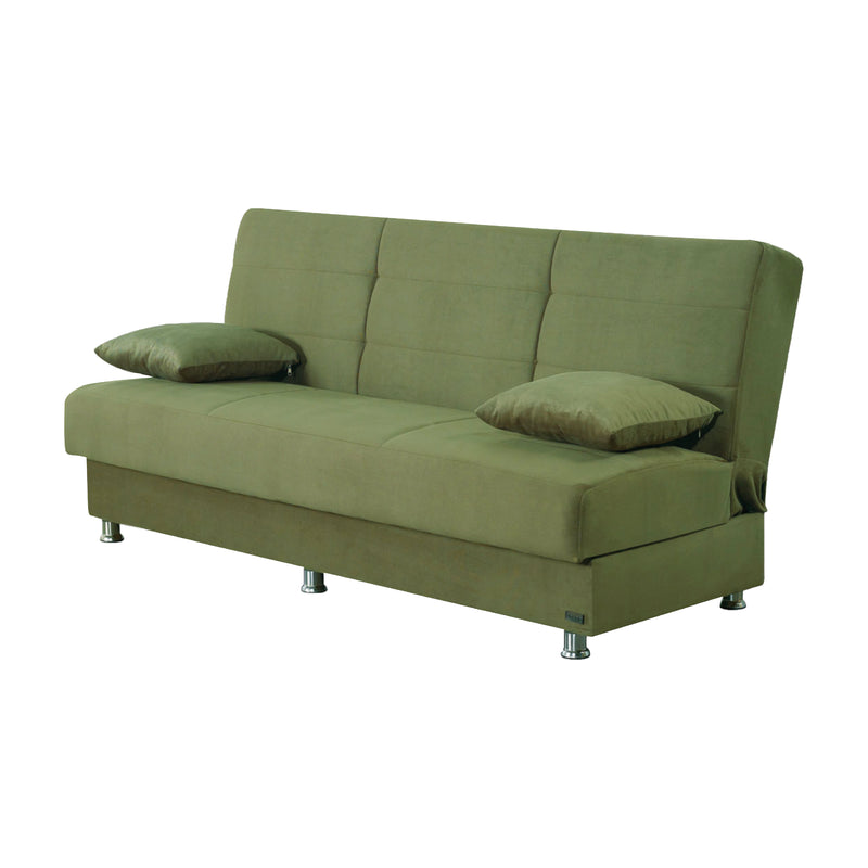 Atlanta 75 in. Convertible Sleeper Sofa in Green with Storage